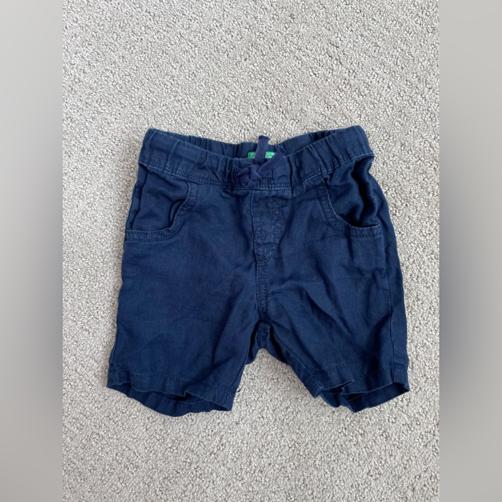 Blue linen shorts